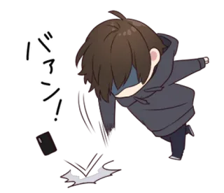 😠 ドアン! anime, manga, chibi, hoodie, japanese telegram sticker