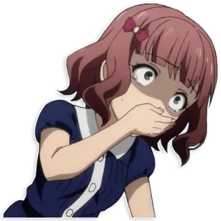 🤢 anime, chica, asustada, llorando, impactada, emocional telegram sticker
