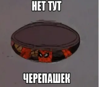 😢 Deadpool НЕТ ТУТ ЧЕРЕПАШЕК deadpool, meme, text, schildkröte, lustig telegram sticker
