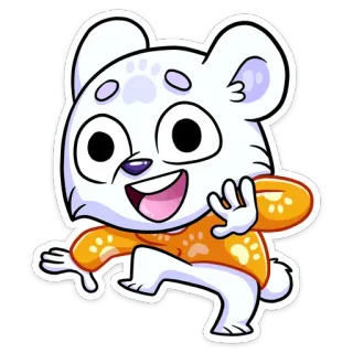 💃 kreskówka, niedźwiedź, słodki, ilustracja, zwierzę, postać telegram sticker