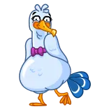 😊 oiseau, animal, dessin animé, personnage, nœud papillon whatsapp sticker