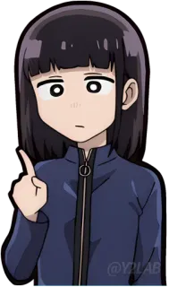 ☝️ Anime, Chica, Dedo corazón, Dibujo animado, Señalando whatsapp sticker