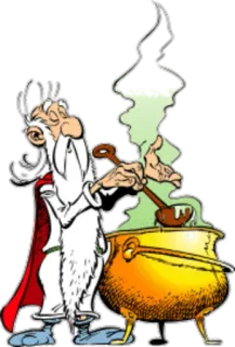 🍵 Getafix Asterix Desenho animado, Mágico, Poção, Magia, Asterix, Panoramix, Quadrinhos whatsapp sticker