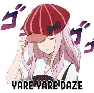 😐 YARE YARE DAZE Anime, Mangá, Yare Yare Daze, Garota, Chapéu whatsapp sticker
