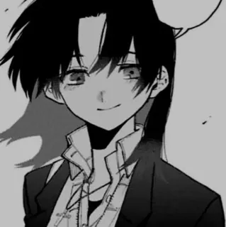 🗝 Manga, Anime, Potret, Ilustrasi, Hitam putih, Karakter telegram sticker