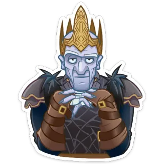 😏 rey, personaje, fantasía, hielo, corona, invierno telegram sticker