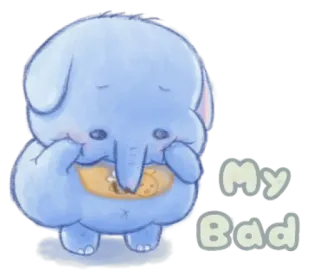 🍯 My Bad Entschuldigung, Elefant, süß, Reue, entschuldigt telegram sticker