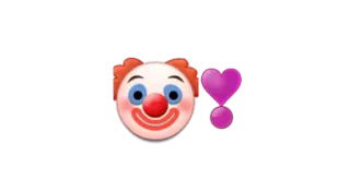 🤡 Clown, Emoji, Hart, Liefde, Affectie telegram sticker