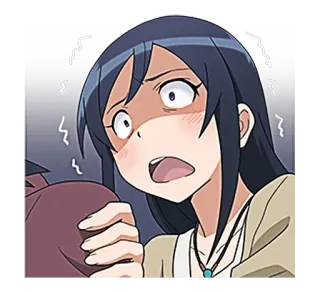 😨 アニメ, 漫画, 衝撃, 女性, 心配, 漫画, 女の子 telegram sticker