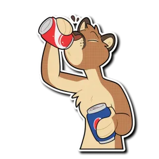 ⚡️ picie, soda, kreskówka, zwierzę, napój telegram sticker