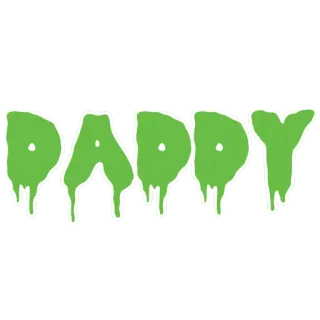💋 DADDY słowo, tekst, zielony, kapiący telegram sticker
