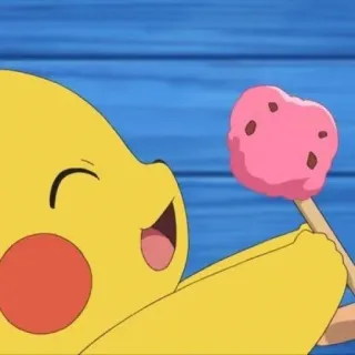 ⚡️ Pikachu Pokemon anime, Pokémon, Pikachu, carino, felice, ghiacciolo telegram sticker