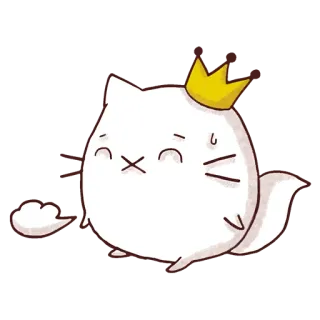 😣 cat, crown, animal, cute, sticker, sad, cartoon whatsapp sticker