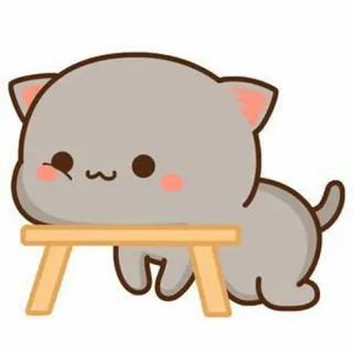 🍓 kucing, kartun, lucu, menggemaskan, meja, kawaii whatsapp sticker