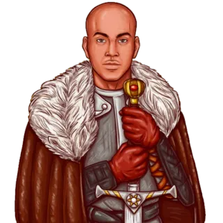 😠 man, sword, king, cape, medieval, character telegram sticker