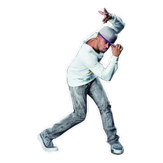 💃 danseur, hip hop, urbain, pose, homme, casquette, style whatsapp sticker