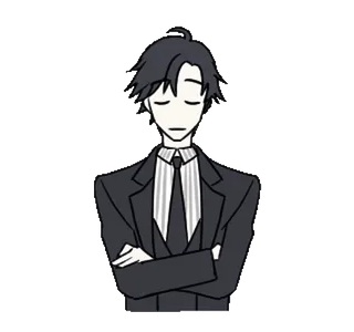 😮‍💨 Anime, Manga, Personnage, Costume, Yeux fermés, Sérieux whatsapp sticker