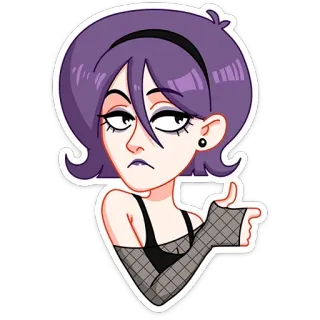👍 Cartoon, Mädchen, Emo, Figur, Attitüde telegram sticker