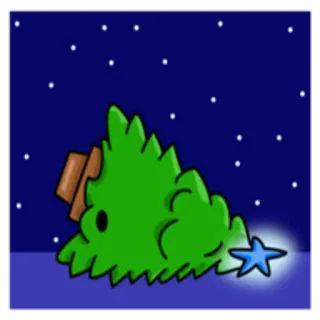 😴 árbol de navidad, dibujos animados, estrella, fiesta, año nuevo telegram sticker