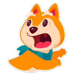 🤨 собака, животное, милый, наклейка, мультфильм, оранжевый, питомец telegram sticker