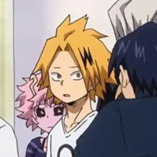😥 Denki Kaminari My Hero Academia anime, my hero academia, denki kaminari, mina ashido, cartoon telegram sticker