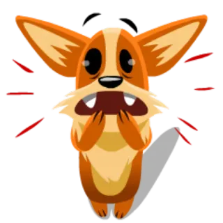 😧 perro, asustado, corgi, preocupado, dibujos animados telegram sticker