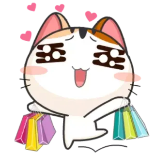 ☺️ 猫, ショッピング, ハート, かわいい, バッグ telegram sticker