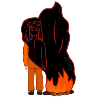 👿 demone, fuoco, horror, inquietante, spettrale whatsapp sticker