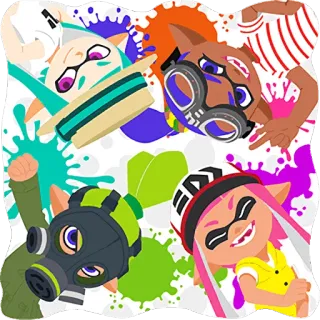 👥 Splatoon Splatoon, Видеоигра, Персонажи, Противогазы, Чернила, Яркий whatsapp sticker
