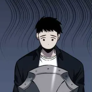 🙁 shield, protection, armor, defense, anime whatsapp sticker