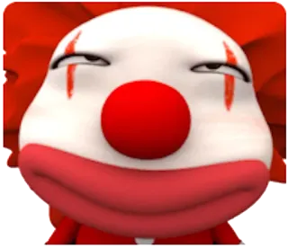 🤡 Clown, Cartoon, Lustig, Figur, Rote Nase, Make-up whatsapp sticker