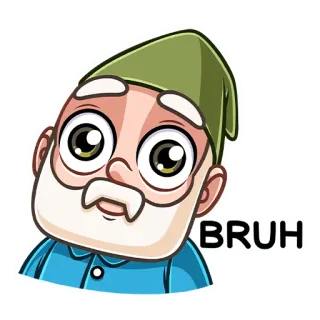 😕 BRUH gnomo, expressão, palavra, texto, bruh telegram sticker
