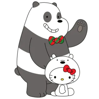 🎄 Hello Kitty Kartun, Beruang, Panda, Kucing, We Bare Bears, Hello Kitty telegram sticker