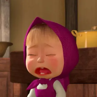 😢 Masha Masha and the Bear Cartoon, Kind, Boos, Huilend, Verdrietig telegram sticker