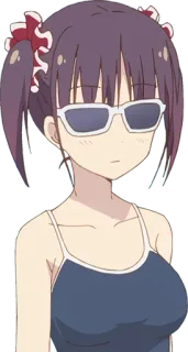 😎 Anime, Garota, Roupa de banho, Óculos de sol, Personagem telegram sticker