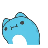 🤪 bleu, chat, mignon, dessin animé, adorable, animal, autocollant whatsapp sticker