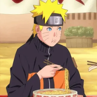 🦊 Naruto Uzumaki Naruto naruto, anime, manga, ramen, jedzenie, uzumaki, ninja, kreskówka telegram sticker