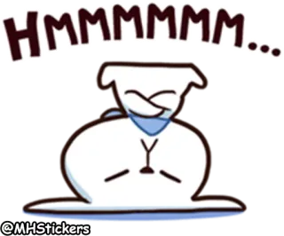 😑 HMMMMM... denken, hmm, cartoon, nachdenklich, fragend, zweifel, niedlich telegram sticker