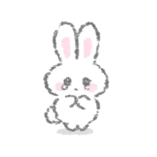🤒 กระต่าย, น่ารัก, เศร้า, ปุย, คาวาอิ telegram sticker
