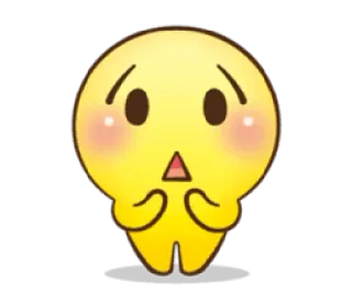 😯 Emoji, Słodki, Żółty, Rumieniący się, Błagalny, Smutny, Kreskówka whatsapp sticker