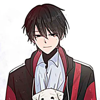 🐈‍⬛️ Anime, Manga, Schattig, Lachend, Personage, Kunst, Portret, Mannelijk telegram sticker