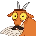 😳 goat, animal, cartoon, illustration telegram sticker