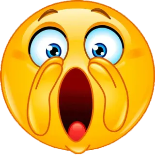 😮 emoji, shocked, surprised, face, yellow, scream whatsapp sticker