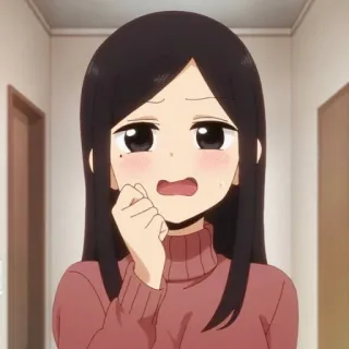 🥰 anime, gadis, khawatir, imut, ekspresi whatsapp sticker