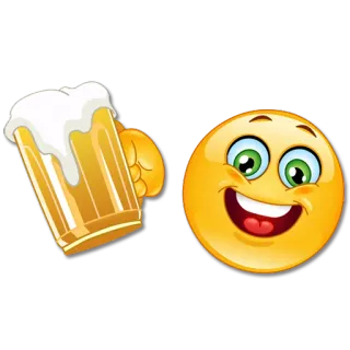 🍺 cerveza, emoji, bebida, sonrisa, feliz, alcohol whatsapp sticker