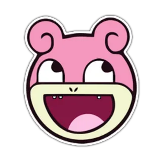 ⏳ Slowpoke Pokemon różowy, zwierzę, kreskówka, słodki, twarz telegram sticker