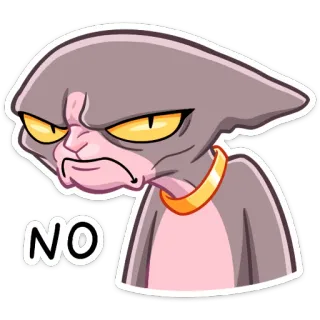🙅‍♂️ NO Katze, Sphinx, wütend, nein, Meme, Cartoon whatsapp sticker