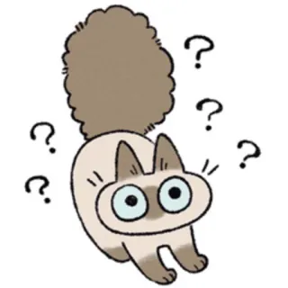 ❓ cat, question marks, confused, cartoon, animal, cute telegram sticker