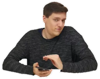 👌 homem, pessoa, suéter, telefone, casual, arrogante whatsapp sticker