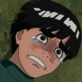 🍥 Rock Lee Naruto аниме, грустный, плачущий, эмоциональный telegram sticker